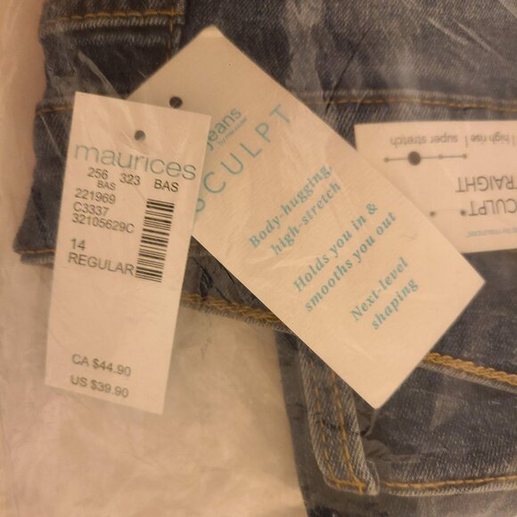 Maurices High Rise Sculpt Straight Jean - 14 Regular - Picture 7 of 9